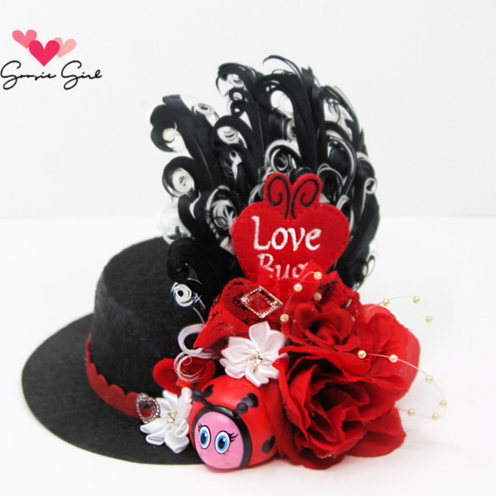 Lovebug Valentine's Day Mini Top Hat Burlesque